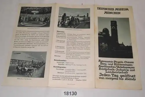 Brochure publicitaire: Musée allemand de Munich - chimie astronomie-physique, chimie de montagne et de métallurgie-Machinerie-Transport-Ba