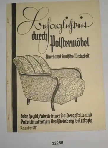 Katalog: Behaglichkeit durch Polstermöbel - anerkannt deutsche Wertarbeit (Angenot 37)