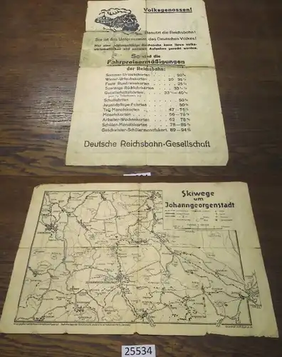 Karte: Skiwege um Johanngeorgenstadt