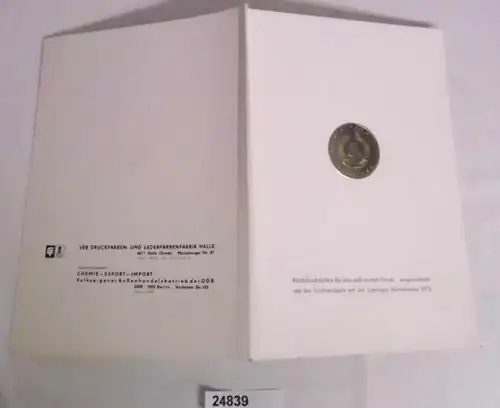 Blechdruckfarben für den naß-in-naß-Druck - ausgezeichnet mit der Goldmedaille auf der Leipziger Herbstmesse 1972