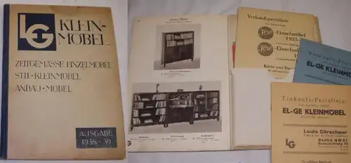 LG (El-Ge) Klein Möbel / Zeitgemässe Einzelmöbel, Stil- Kleinmöbel, Anbau Möbel / Ausgabe 1938 - 39