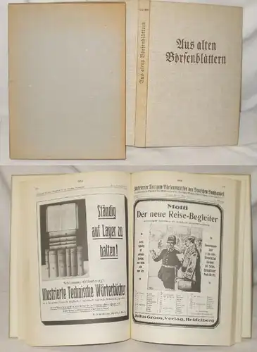 De vieux bulletins de bourse, Une section d'annonces par le bulletin de Bourse pour le commerce de livres allemand 1834-1945