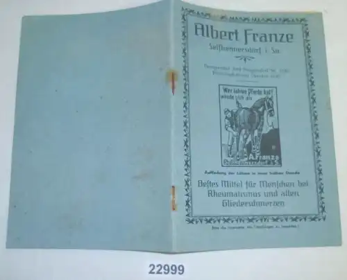 Publicité Brochure Albert Franze Seifhennersdorf en Saxe, Albert Frauer Salmiak Meilleur moyen pour les gens