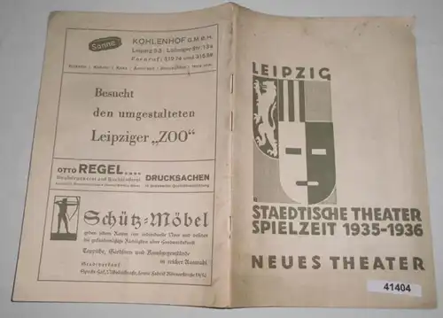 Feuilles de théâtre de Leipzig: Théâtre urbain Période de jeu 1935-1936 Revue 12 Nouveau théâtre