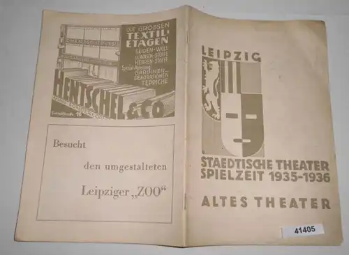 Feuilles de théâtre de Leipzig: Théâtre urbain Période de jeu 1935/36 Revue 10 Ancien Théâtrale