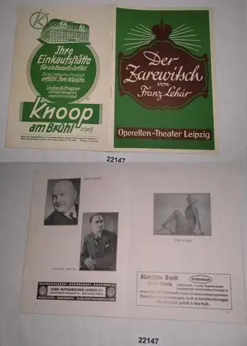 Programmheft: Der Zarewitsch von Franz Lehár