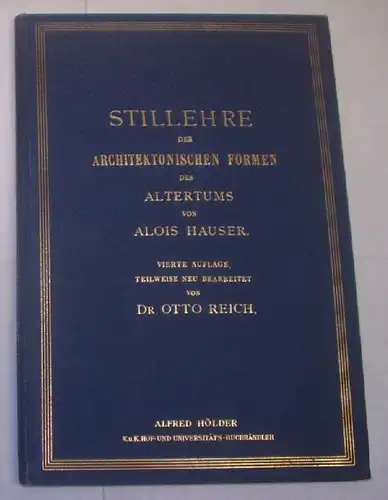 Stillehre der Architektonischen Formen des Altertums