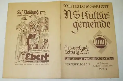 Mitteilungsblatt NS-Kulturgemeinde - Ortsverband Leipzig E-V. Heft 4 von 1936