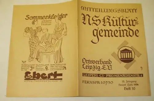 Mitteilungsblatt NS-Kulturgemeinde - Ortsverband Leipzig E-V. Heft 10 von 1936