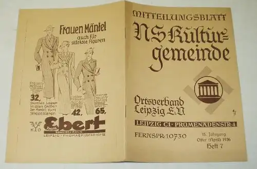 Lettre d'information NS-Kulturgemeinde - Länderverband Leipzig E-V. Brochure 7 de 1936