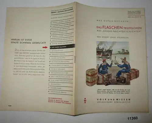 Das Flaschenteufelchen - Aus "Südsee-Nachtgeschichten" (Volk und Wissen Sammelbücherei Dichtung und Wahrheit Serie H Ban