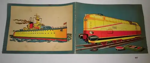 Livret de peinture pour enfants - Titre de couverture: chemin de fer no 70131, navire de guerre - numéro d'édition 6307