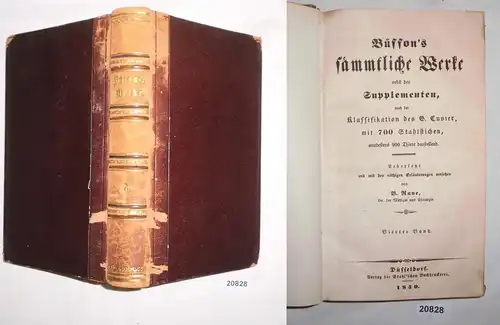 Büffon's werken eingen und den Supplementen selon la classification de G. Cuvier, 4e volume