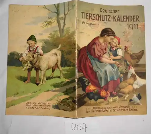 Calendrier 1911 pour la protection des animaux.