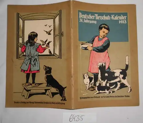 Calendrier 1913 pour la protection des animaux.