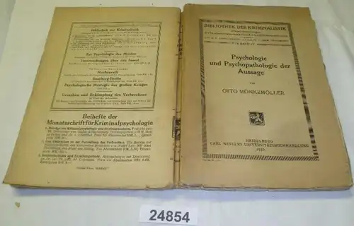 Psychologie et psychopathologie de la déclaration (Bibliothèque de l'criminalistique - Présentations détaillées de connaissances en droit pénal)