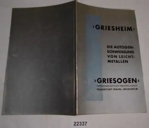 Le soudage autogène des métaux légers (affaire d'impression n° 259/36)