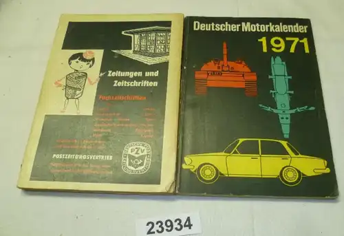 Calendrier des moteurs allemands 1971. ..