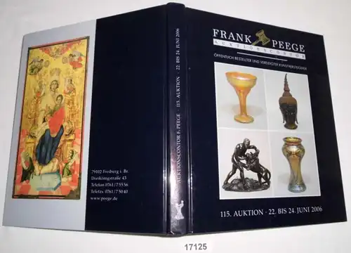 Frank Peege Contor - 115e vente aux enchères, du 22 au 24 juin 2006