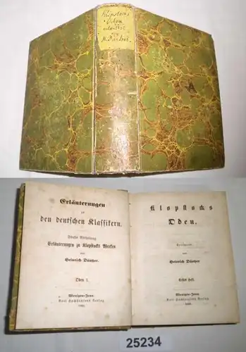 Erläuterungen zu Klopstocks Oden (Erläuterumgen zu den deutschen Klassikern, 5. Abtheilung)