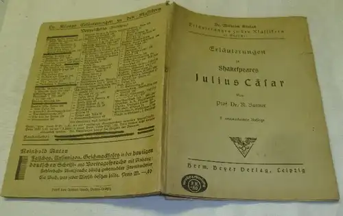 Erläuterungen zu Shakespeares Julius Cäsar (Dr. Wilhelm Königs Erläuterungen zu den Klassikern 27. Bändchen)