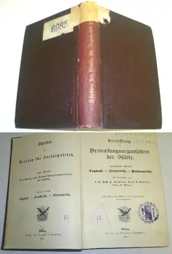 Publications de l'Association pour la politique sociale, 123e volume: Constitution et organisations administratives des villes, 7e Volume: Englan