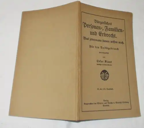 Bürgerliches Personen-, Familien- und Erbrecht - Was jedermann davon wissen muß