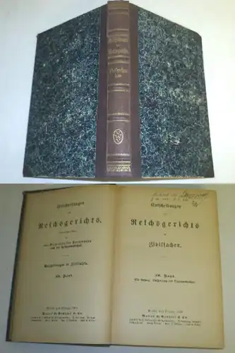 Décisions du Reichsgericht 106. Volume: Décisions de la Reiche en matière civile.
