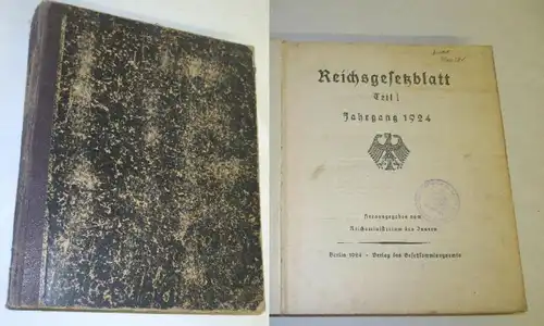 Reichsgesetzblatt Teil 1 Jahrgang 1924