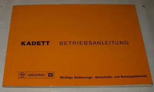 KADETT Betriebsanleitung