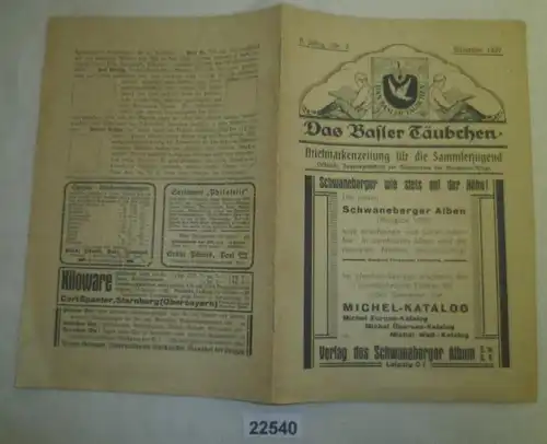 Le journal des timbres de Bâle pour les jeunes collectionneurs 2e année n° 2 novembre 1927