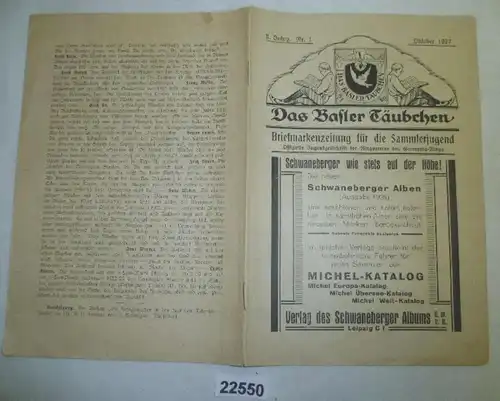 Le journal des timbres de Bâle pour les jeunes collectionneurs 2e année n° 1 octobre 1927
