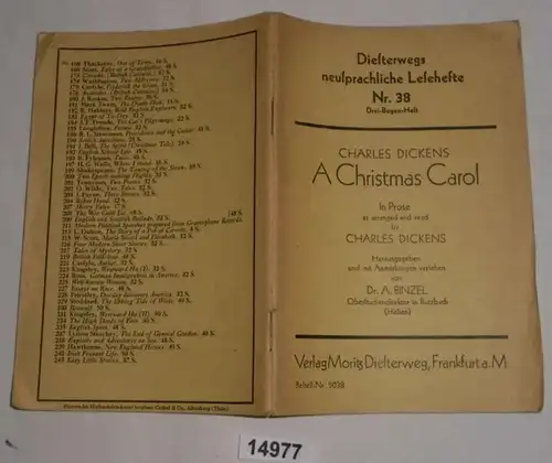 A Christmas Carol - Diesterweg Neuwogenleiterleuchtlichen Handelnnung n° 38 (Trois Bogen-Heft)