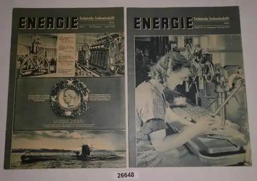 2 Zeitschriften: Energie - Technische Fachzeitschrift (Heft 4 und 9/10, 22. Jahrgang 1943)