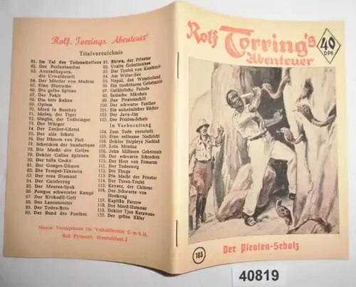 Rolf Torring Aventure Band 103: Le trésor des pirates (chéri pirate)