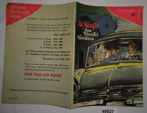 Die Mörder des Dimitri Kondora (Erzählerreihe Heft 49)