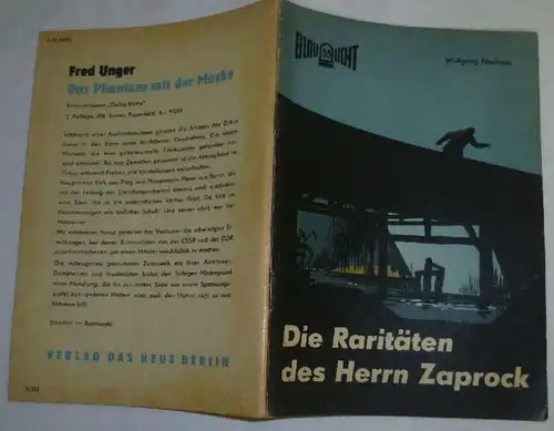 Die Raritäten des Herrn Zaprock - Kriminalerzählung (Reihe: Blaulicht Nr. 55)