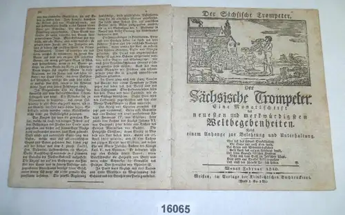 Le trompettiste saxon - Une publication mensuelle des événements les plus récents et les moins étranges du monde, février 1830