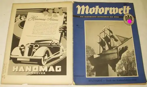 Motorwelt - Die illustrierte Zeitschrift des DDAC, Heft 10 von 1937