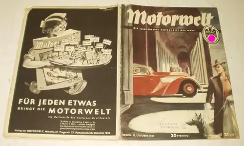 Motorwelt - Die illustrierte Zeitschrift des DDAC, Heft 21 von 1937