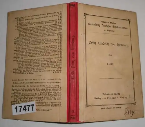 Prince Friedrich von Homburg - Un spectacle de Heinrich von Kleist (Collection des éditions scolaires allemandes 41. Livraison)