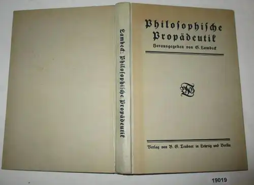 Philosophische Propädeutik im Anschluss an Probleme der Einzelwissenschaften