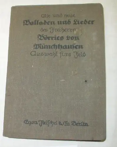 Alte und neue Balladen des Freiherr Börries von Münchhausen
