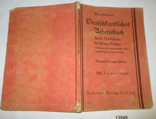 Livre de travail allemand-kundliche pour les écoles populaires du Gaues Sachsen Edition B dans 2 cahiers, cahier 2 pour le 5-8 Schulja