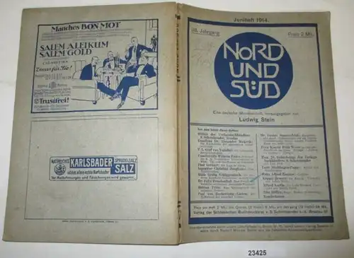 Nord und Süd - Eine deutsche Monatsschrift 38. Jahrgang Juniheft 1914
