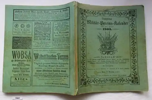 Saxe militaire club calendriers sur l'année 1903