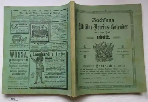 Saxe militaire club calendriers sur l'année 1912