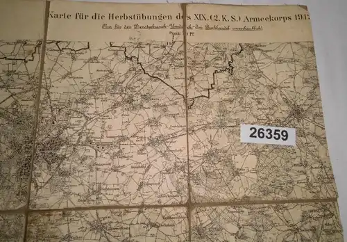 Karte für Herbstübungen des XIX. (2. K.S.) Armeekorps 1912 (Altenburg / Grimma)