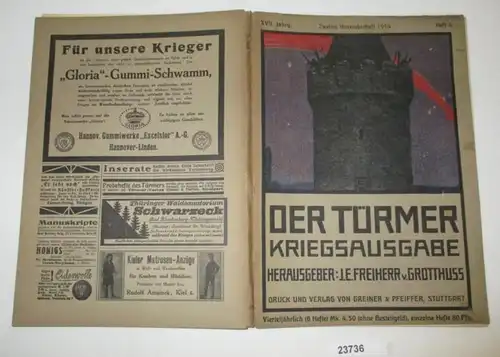 Der Türmer Kriegsausgabe 17. Jahrgang Zweites Novemberheft 1914 Heft 4