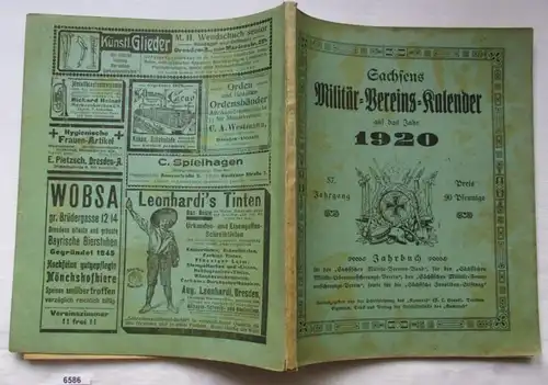Sachsens Militär Vereins Kalender auf das Jahr 1920